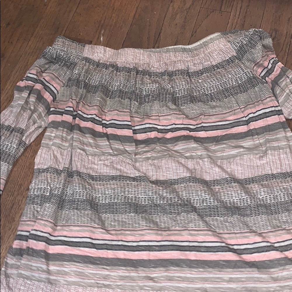 off the shoulder striped medium top